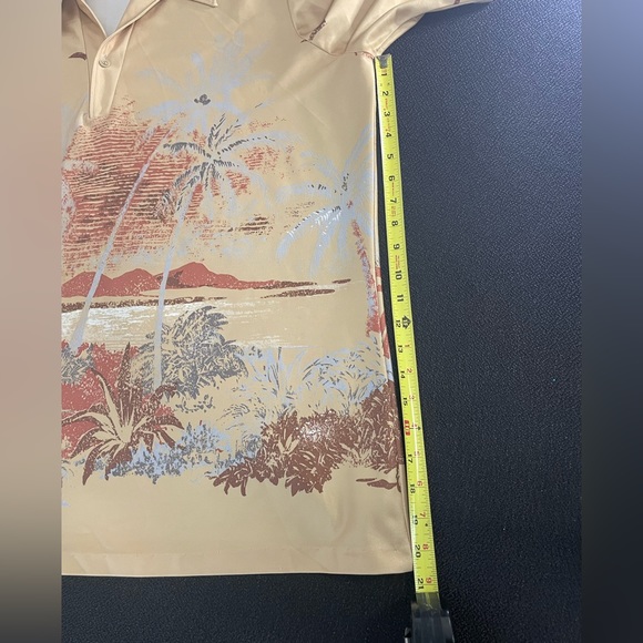 VTG Spire California tan polyester polo w/ tropical design sz Tall XXL - Picture 11 of 11